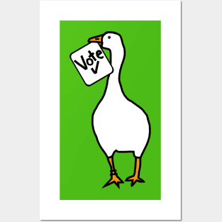 White Goose with Stolen Vote Message Posters and Art